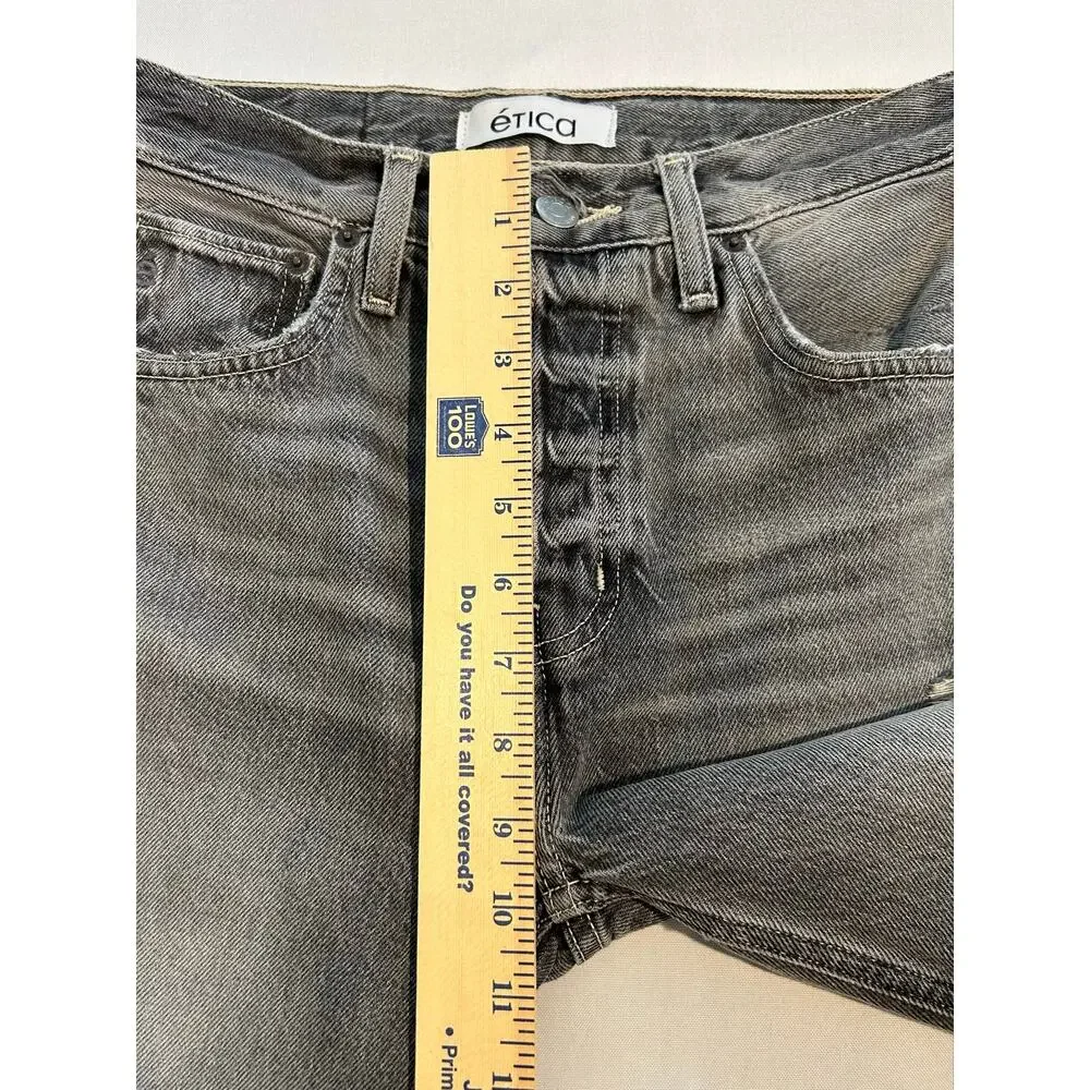Etica Brandy Long Short Denim Bermuda Gray Quartzsite Size 24